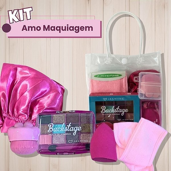 Kit Amo Maquiagem - 05 Itens com Paleta de Sombra