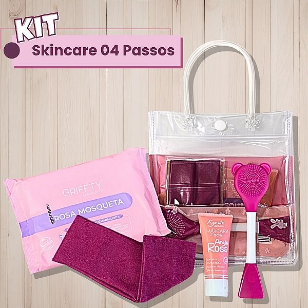 Kit Skincare 04 Passos com Argila Rosa