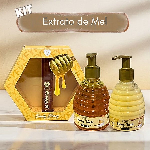 Kit Corporal & Lábios 03 Itens com Extrato de Mel