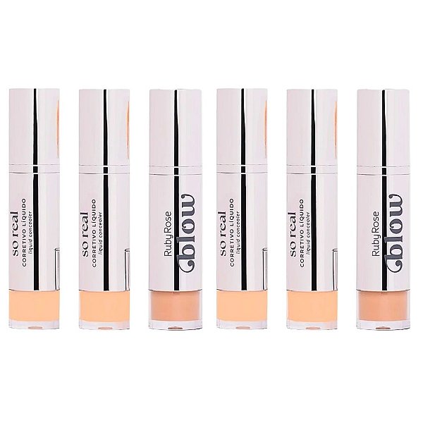 Corretivo Líquido Blow So Real G2 Ruby Rose HB-M064 - Kit c/ 06 unid