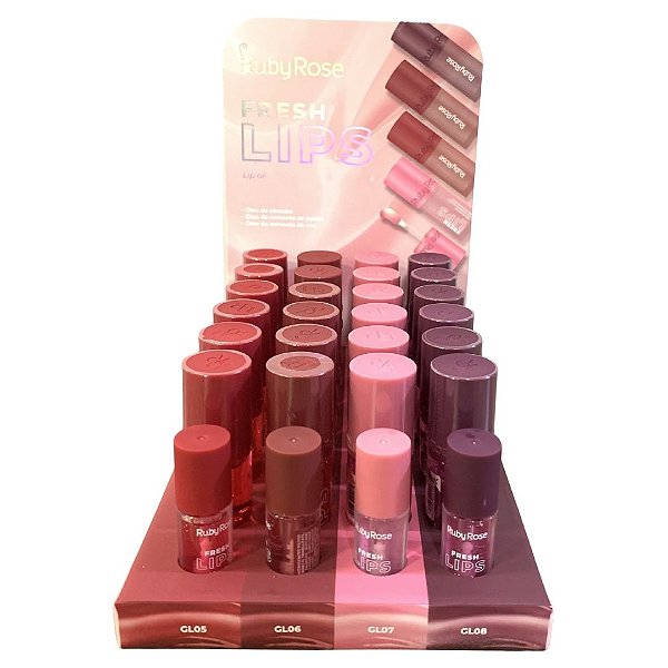 Lip Oil Fresh Lips G2 Ruby Rose HB-L6526 - Box c/ 24 unid