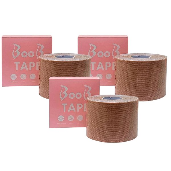 Fita Adesiva Boob Tape Levanta e Modela Seios Nude - Kit c/ 03 unid