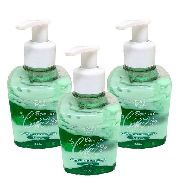 Gel Aromatizante Menta Bem Me Love Bella Bem Me Quero - Kit c/ 03 unid