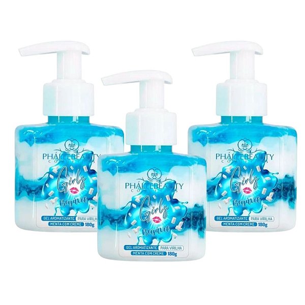 Gel Aromatizante Girls Beijável Menta Phállebeauty PH0882 - Kit c/ 03 unid