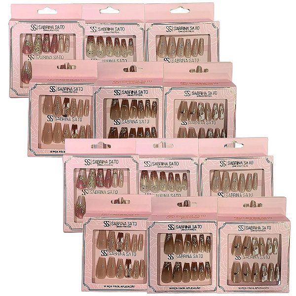 Unha Postiça Autocolante Sabrina Sato SP1509 - Pcte c/ 12 unid