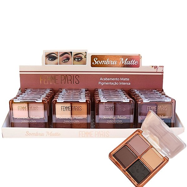 Paleta de Sombras Matte Femme Paris FR126 - Box c/ 24 unid