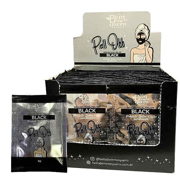 Máscara Peel Off Facial Black Sachê Bem Me Quero - Box c/ 50 unid