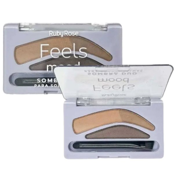 Sombra Duo para Sobrancelhas Feels Mood Ruby Rose HB-9357 Cor 01