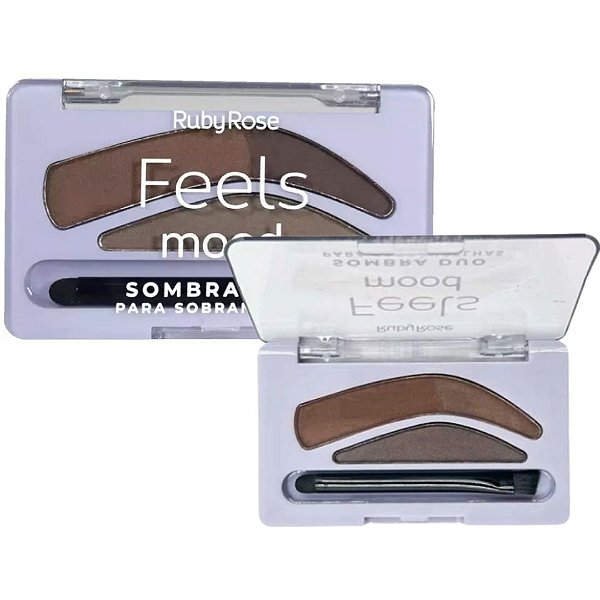 Sombra Duo para Sobrancelhas Feels Mood Ruby Rose HB-9357 Cor 04