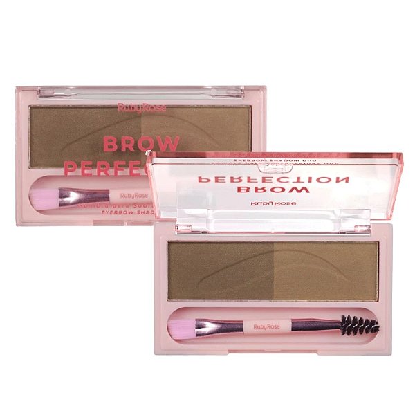 Sombra para Sobrancelhas Duo Brow Perfection Ruby Rose HB-E2501 Cor 01 e 02