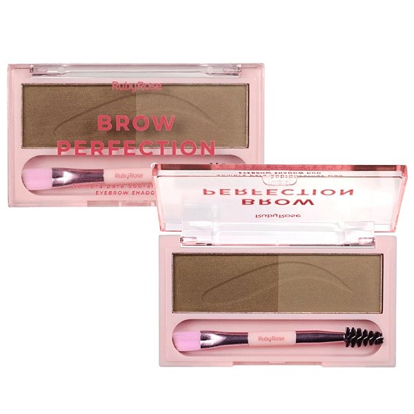 Sombra para Sobrancelhas Duo Brow Perfection Ruby Rose HB-E2501 Cor 03 e 04