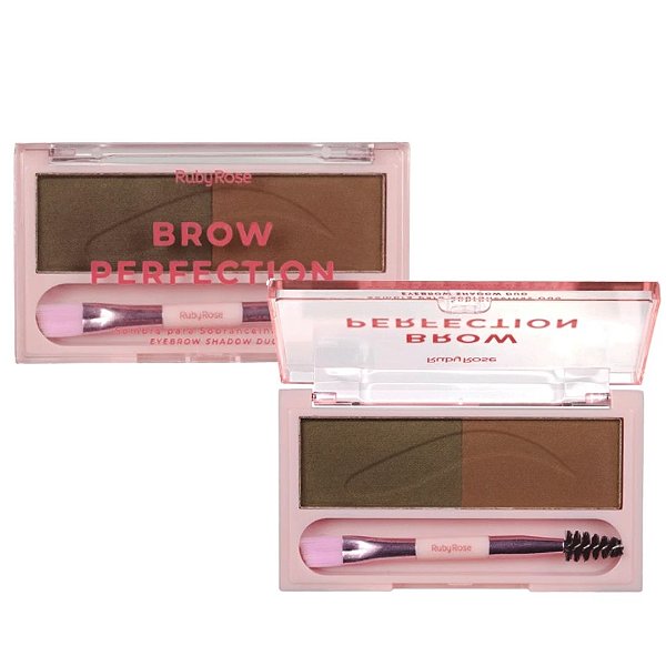 Sombra para Sobrancelhas Duo Brow Perfection Ruby Rose HB-E2501 Cor 05 e 06