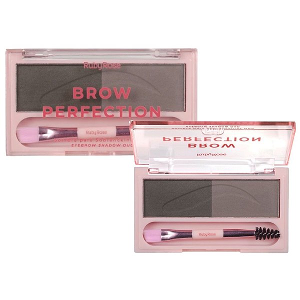 Sombra para Sobrancelhas Duo Brow Perfection Ruby Rose HB-E2501 Cor 11 e 12