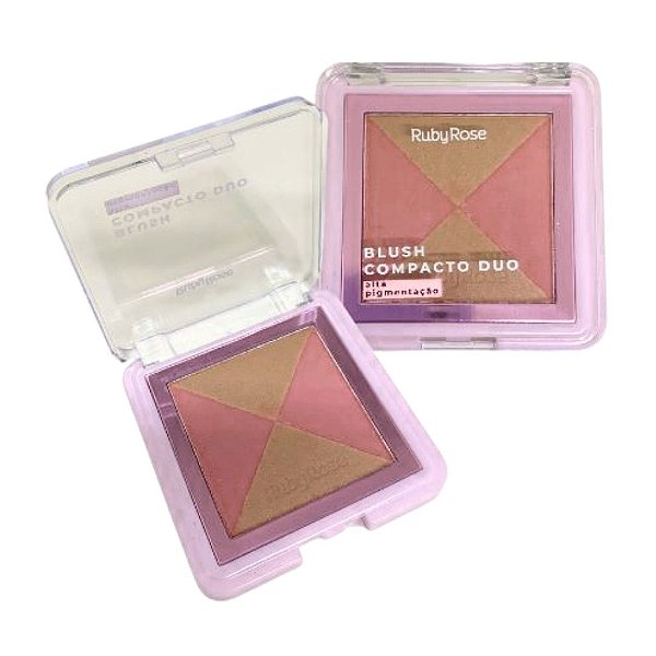 Paleta de Blush Compacto Duo Ruby Rose HB-F585 Cor DB01