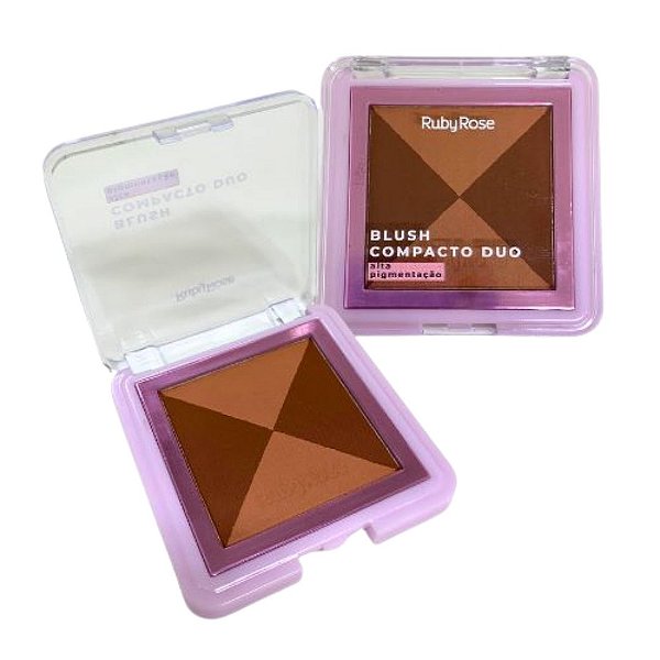 Paleta de Blush Compacto Duo Ruby Rose HB-F585 Cor DB02