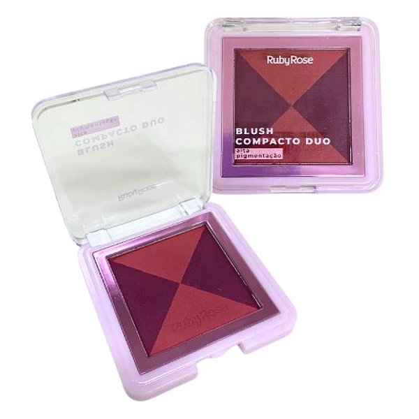 Paleta de Blush Compacto Duo Ruby Rose HB-F585 Cor DB05