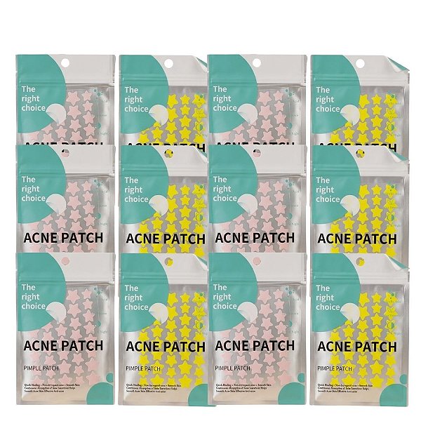 Adesivos Secante Para Acne Espinhas Estrelas Colorida - Kit C/ 12 Unid
