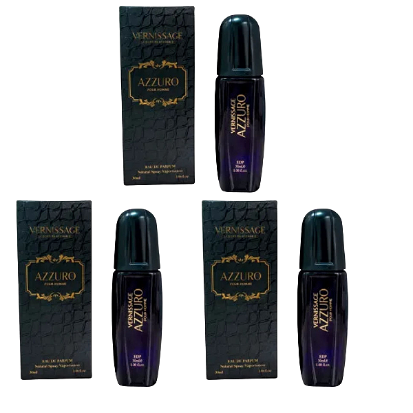 PERFUME AZZURO POUR HOMME 30ML VERNISSAGE - KIT C/ 03 UNID