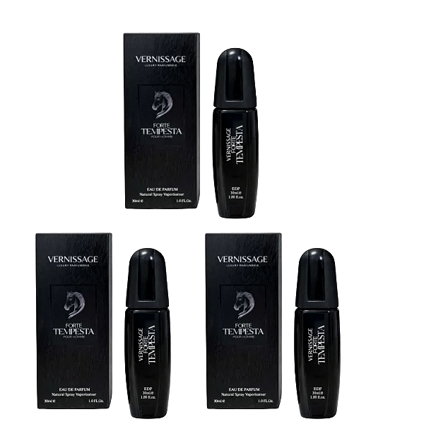 PERFUME FORTE TEMPESTA POUR HOMME 30ML VERNISSAGE - KIT C/ 03 UNID