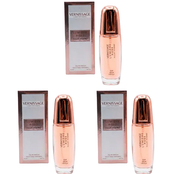 Perfume Lumiere Rose Pour Femme 30ml Vernissage - Kit C/ 03 Unid