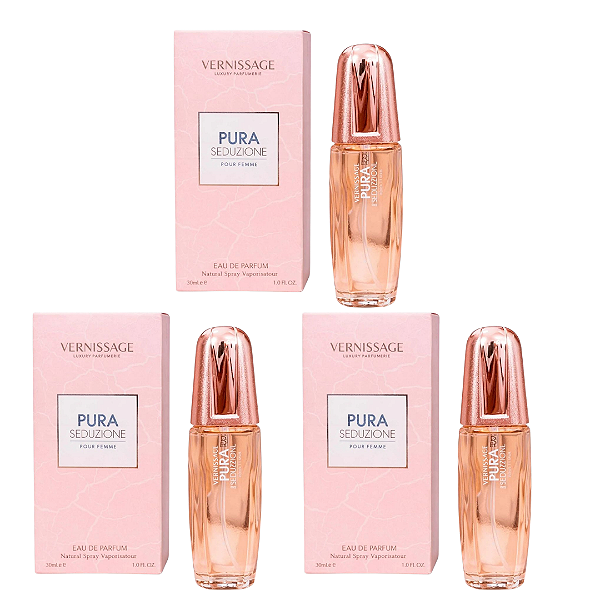 PERFUME PURA SEDUZZIONE POUR FEMME 30ML VERNISSAGE - KIT C/ 03 UNID