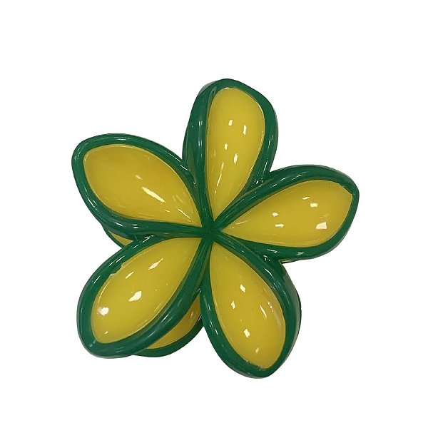 Presilha Para Cabelo Grande Verde e Amarelo Copa