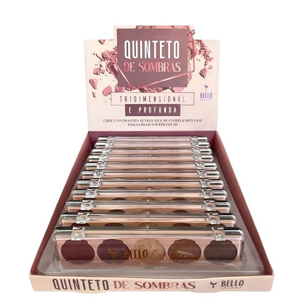 Quinteto De Sombra Iluminadora Bello Charme BC205 - Box c/ 12 unid