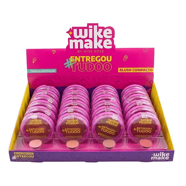 Blush Compacto Entregou Tudo Wike Make WM0029- Box c/ 24unid