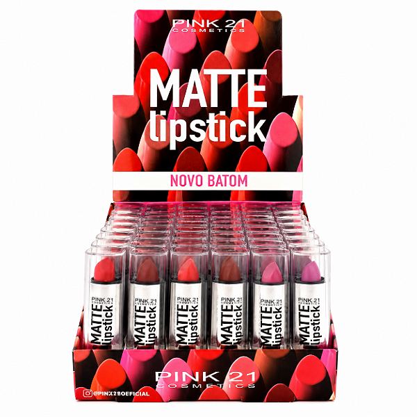 Batom Bastão Soft Matte Lipstick Pink 21 CS3603 Box C/ 48unid