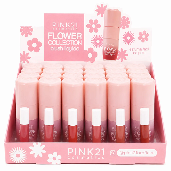 Blush Líquido Pink 21 Flower Collection - Box c/ 24unid