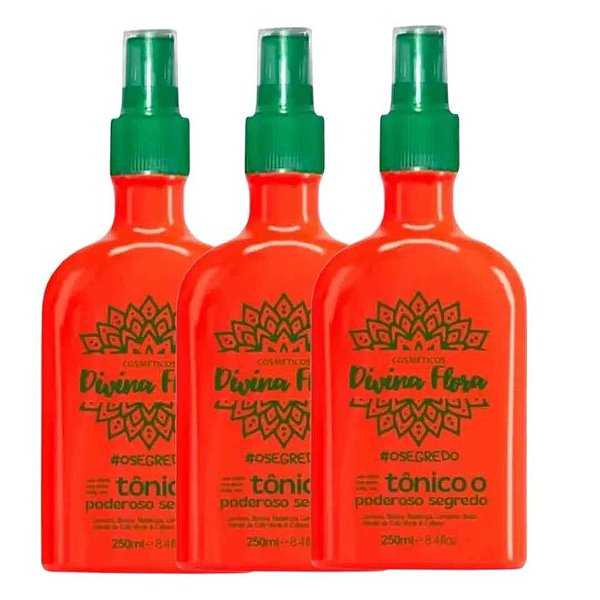 Tônico Poderoso Segredo Divina Flora 250ml - Kit c/ 03 unid