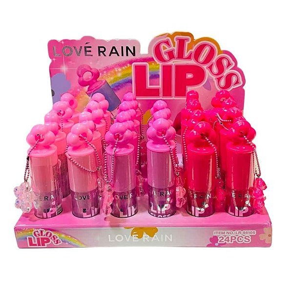 Lip Gloss Chaveirinho Love Rain LR-56105 - Box c/ 24 unid