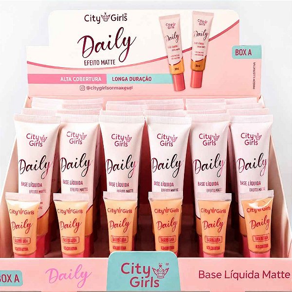 Base Líquida Efeito Matte City Girls CG489-A - Box c/ 24 unid