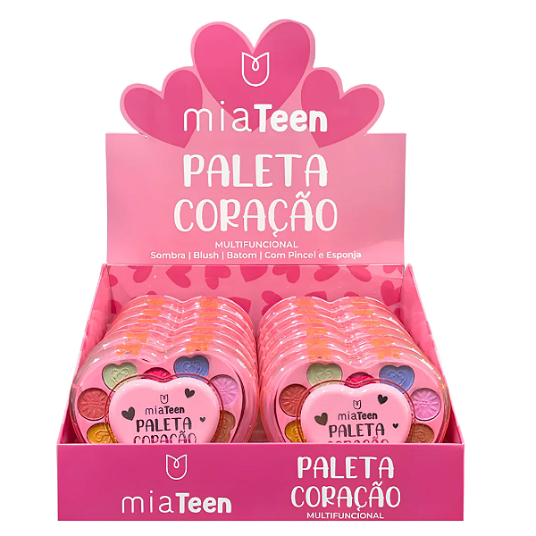 Paleta De Coração Multifuncional Mia Make 643 - Box c/12unid