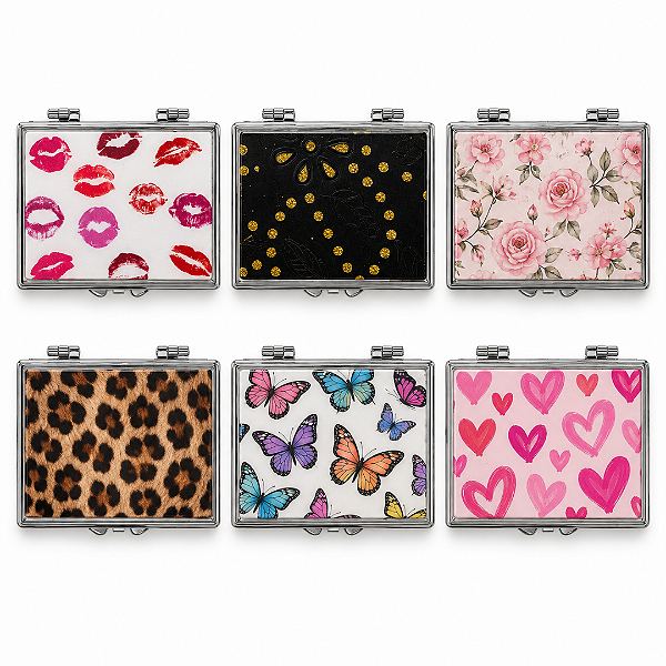 Espelho Duplo Estampas Diversas Kit c/ 06unid