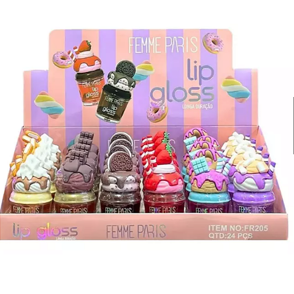 Lip Gloss Docinho Femme Paris FR205 - Box c/24unid