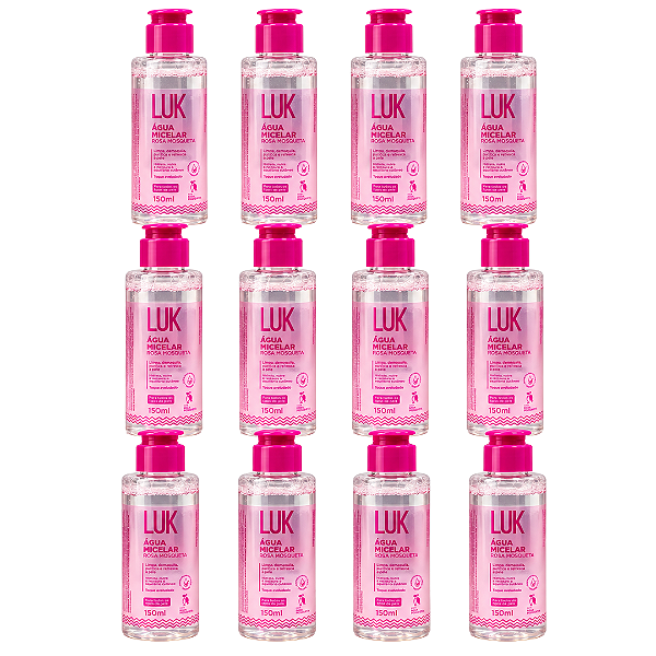 Água Micelar Rosa Mosqueta Luk - Kit c/ 12unid