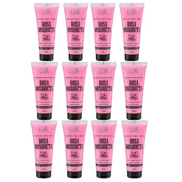 Hibratante Corpo e Rosto Rosa Mosqueta Luk - Kit c/ 12unid