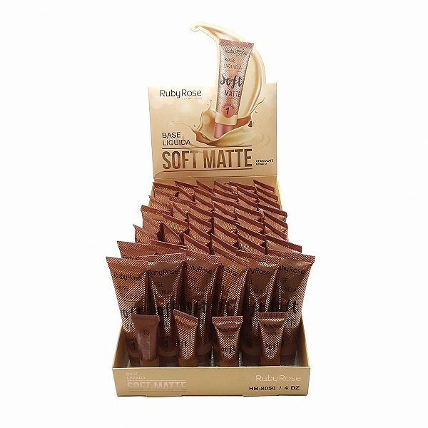Base Liquida Soft Matte Ruby Rose HB-8050 Group 03 Chocolate - Box c/ 48 unid