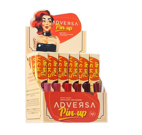 Batom Líquido Matte Vegano Pin-up Adversa AD306 - Box c/ 24 unid