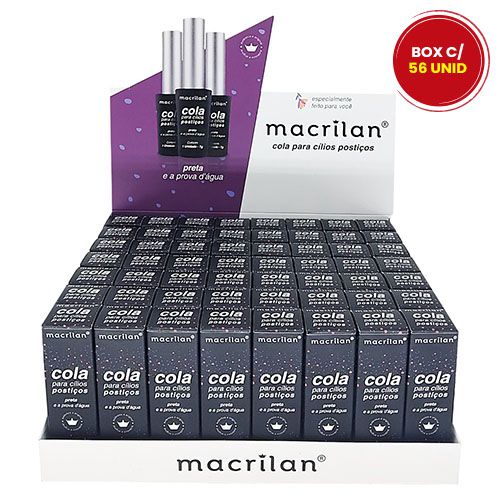 Cola para Cílios Preta a Prova D'água Macrilan CA-002 - Box c/ 56 unid
