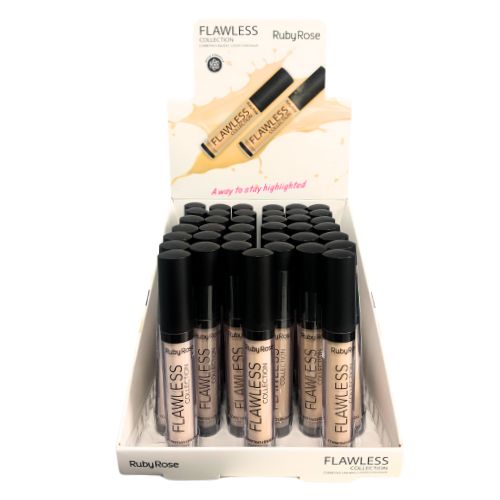 Corretivo Líquido Flawless Collection Ruby Rose HB-8080 Nude Group 01 - Box c/ 36 unid