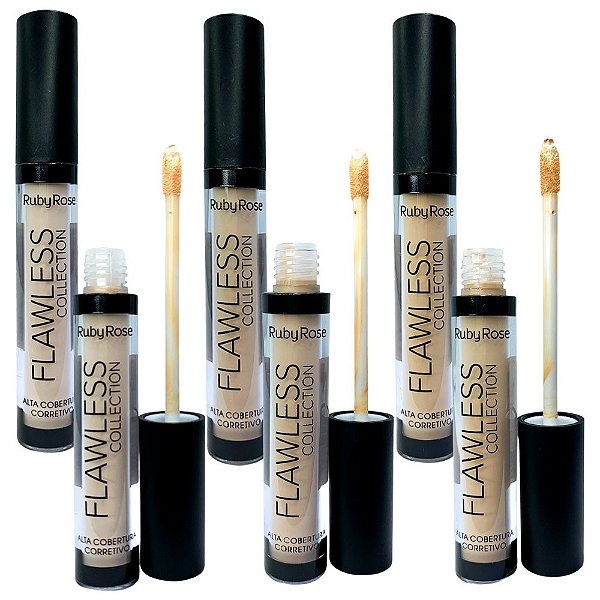 Corretivo Líquido Flawless Collection Ruby Rose HB-8080 Nude Group 01 - Kit c/ 06 unid