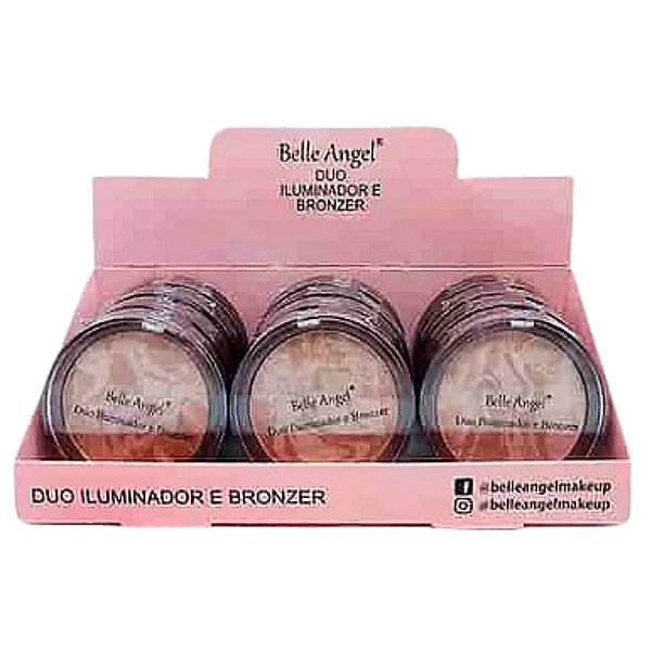 Duo Iluminador e Bronzer Belle Angel B025 - Box c/ 12 unid