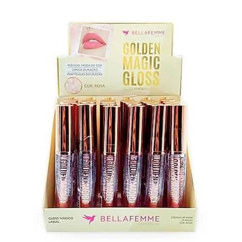 Gloss Mágico Labial Golden Magic Gloss Bella Femme BF10080 – Box c/ 24 unid
