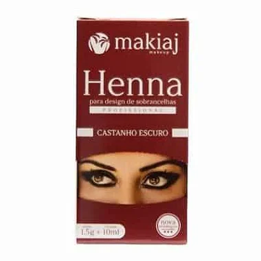 Henna para Design de Sobrancelha Profissional Makiaj - Cor Castanho Escuro