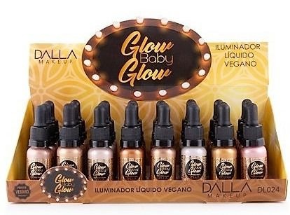 Iluminador Líquido Vegano Glow Baby Glow Dalla DL024 - Box c/ 24 unid