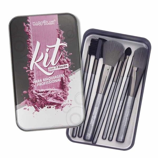 Kit com 7 Pincéis para Maquiagem Macrilan KP8-1