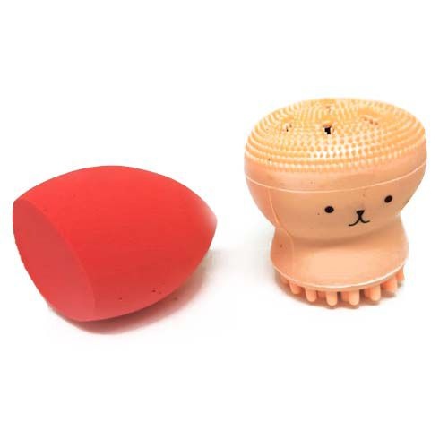 Kit de Esponja Chanfrada e Polvinho Esfoliante