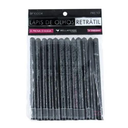 Lápis de Olho Retrátil à Prova d'água Bella Femme BF10004 - Pcte c/ 12 unid